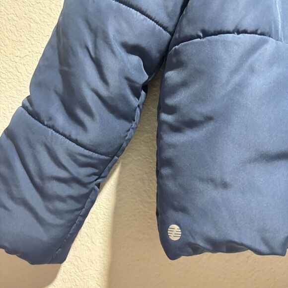 Z By Zella Women's Puffer Jacket Blue Small Full Zip Long Sleeve Mock Neck - Picture 5 of 9